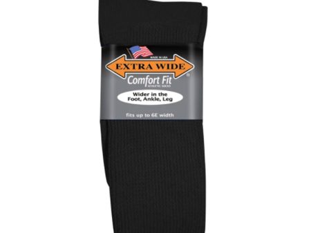 Extrawide Athletic Crew Sock (Men) - Black Hot on Sale