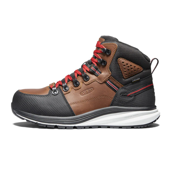 Keen Utility Red Hook Carbon Fiber Toe Mid Work Boot (Men) - Tobacco Black Online now