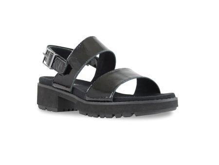 Women s Munro Teagan Patent Leather Sandals - Black Crinkle Supply