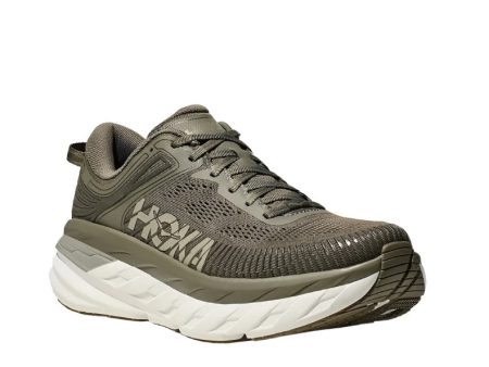 HOKA Men s Bondi 7 Sneaker - Olive Haze White Cheap