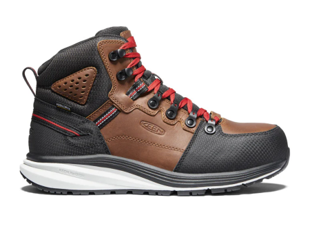 Keen Utility Red Hook Carbon Fiber Toe Mid Work Boot (Men) - Tobacco Black Online now