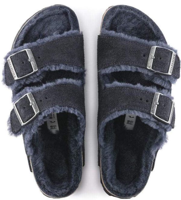 Birkenstock Arizona Shearling in Midnight For Cheap