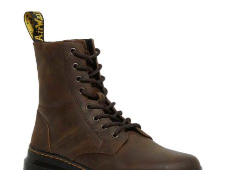 Dr. Martens Men s Combs Crazy Horse Leather Casual Boots - Dark Brown Fashion