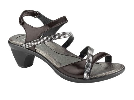 Naot Innovate Heeled Sandal (Women) - Black Madras Leather Black Clear Rhinestones Online Sale