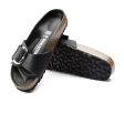 Birkenstock Madrid Big Buckle Narrow Slide Sandal (Women) - Black Leather Online