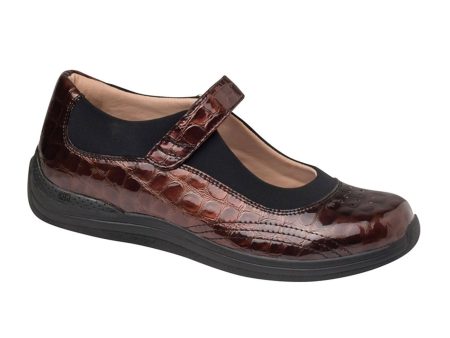 Drew Rose Mary Jane (Women) - Brown Croc Patent Leather Sale