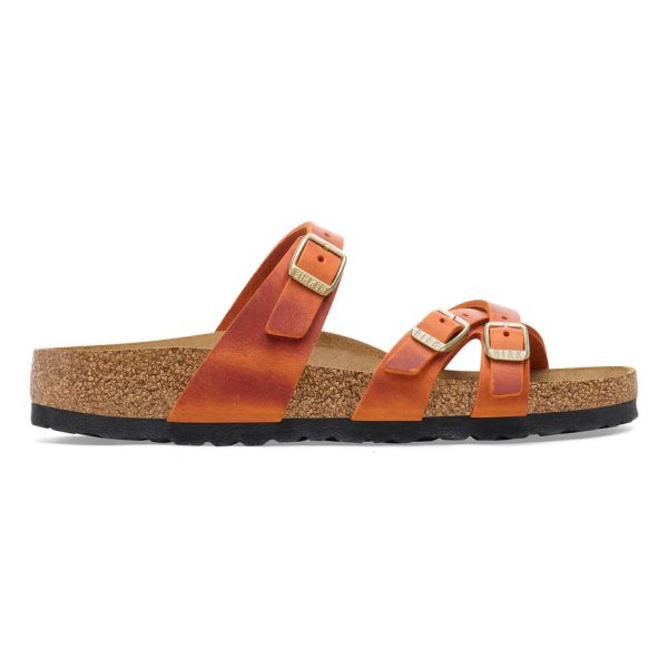 Birkenstock Women s Franca Sandals - Burnt Orange Oiled Leather Sale