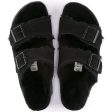 Birkenstock Unisex Arizona Shearling Suede Leather - Black Fashion