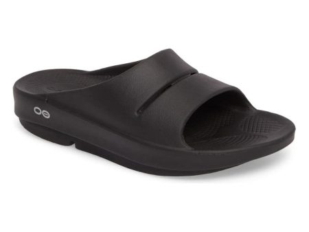 Oofos Unisex OOahh Slide Sandal Black For Sale