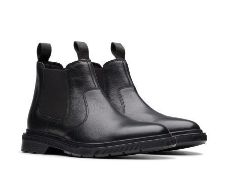 Clarks Men s Burchill Up Chelsea Boot - Black For Sale