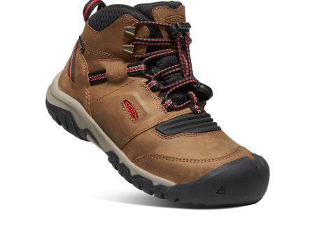 Keen Youth Ridge Flex Mid Waterproof Boot (Sizes 1 - 7) - Bison Red Carpet Online Sale