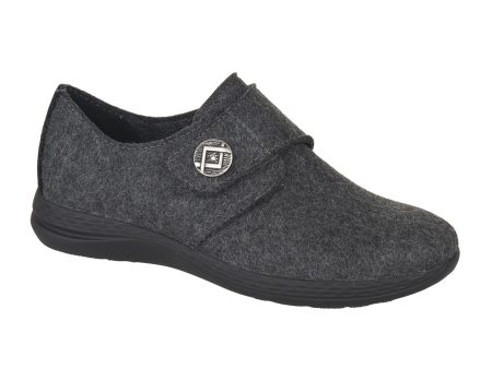 Fidelio Ballari Wide Slip On (Women) - Charcoal Online Hot Sale