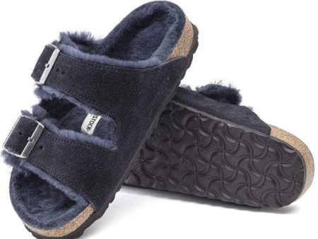 Birkenstock Arizona Shearling in Midnight For Cheap