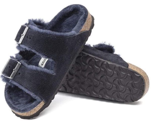 Birkenstock Arizona Shearling in Midnight For Cheap