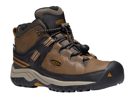 Keen Big Kids Targhee Mid Waterproof Boot - Dark Earth Sale