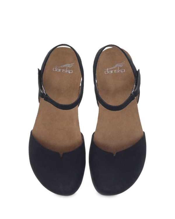 Dansko Women s Rowan Sandal - Black Milled Nubuck Hot on Sale