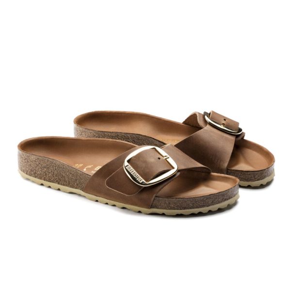 Birkenstock Madrid Big Buckle Narrow Slide Sandal (Women) - Cognac Leather Fashion