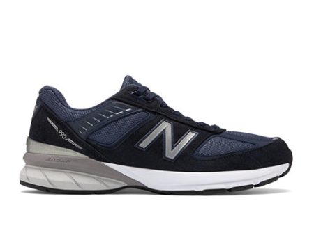 New Balance Made in the USA 990v5 Running Shoe (Men) - Navy Silver For Sale