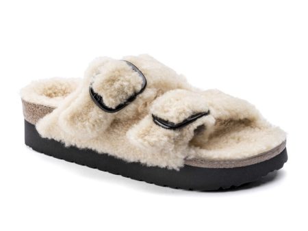 Birkenstock Arizona Big Buckle Slide Sandal (Women) - Teddy Eggshell Shearling Sale