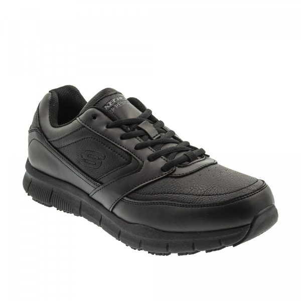 Skechers Men s Nampa Slip Resistant Sneaker (Medium and Extra Wide) - Black Cheap