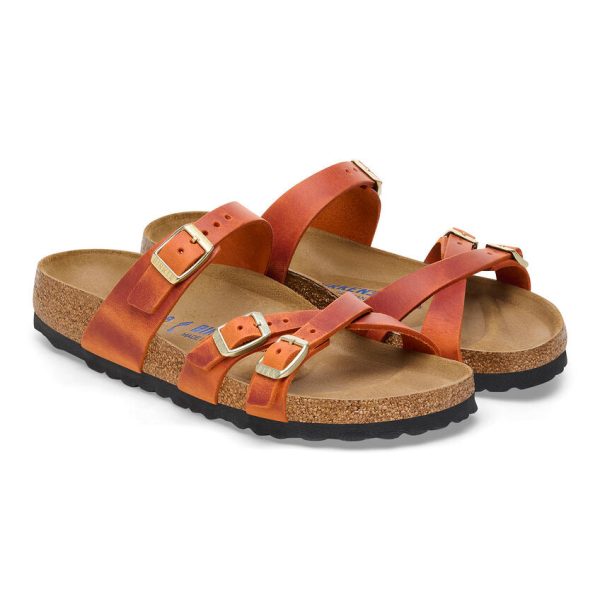 Birkenstock Women s Franca Sandals - Burnt Orange Oiled Leather Sale