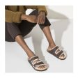 Birkenstock Arizona Slide Sandal (Women) - Habana Oiled Leather Natural Shearling For Discount