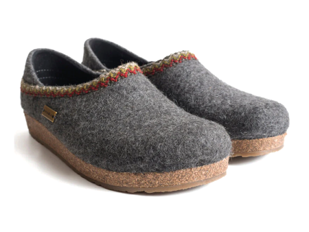 Haflinger GZH Zig Zag Clog (Unisex) - Anthracite Discount