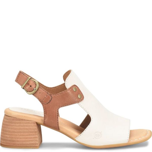 Born Women s Sylvie Sandals - White Brown Sale