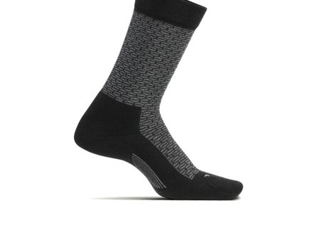 Feetures LW10335 Everyday Hex Tex Max Cushion Crew Sock (Women) - Black For Cheap