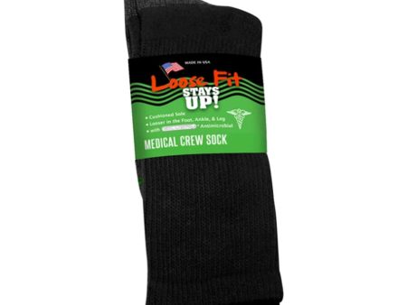 Extrawide Loose Fit Stays Up Medical Sock (Unisex) - Black Online Hot Sale