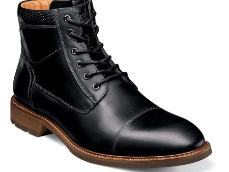 Florsheim Men s Lodge Cap Toe Boots - Black For Cheap