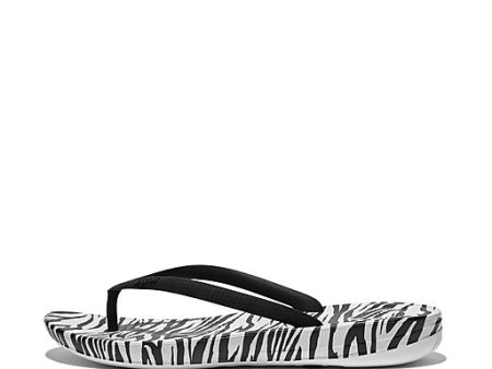 Fitflop Women s IQUSHION Ergonomic Flip-Flops - Zebra-Print For Cheap