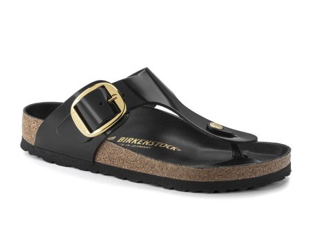 Birkenstock Gizeh Big Buckle Sandal (Women) - High Shine Black Leather Supply